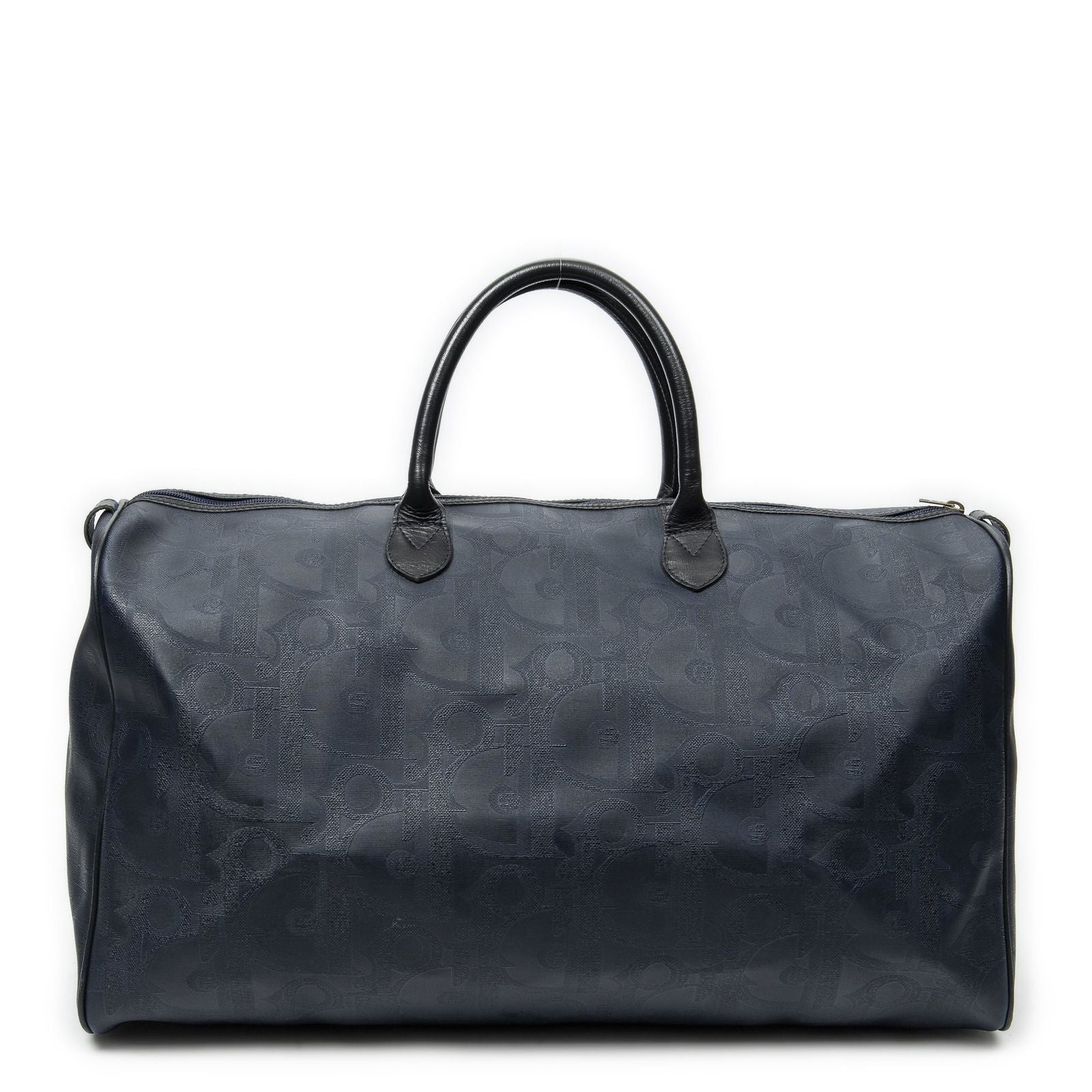 Dior Vintage Large Travel Boston Navy Maxi Trotter Pattern Canvas Shoulder — view 5