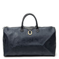 Dior Vintage Large Travel Boston Navy Maxi Trotter Pattern Canvas Shoulder