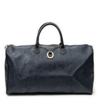 Dior Vintage Large Travel Boston Navy Maxi Trotter Pattern Canvas Shoulder