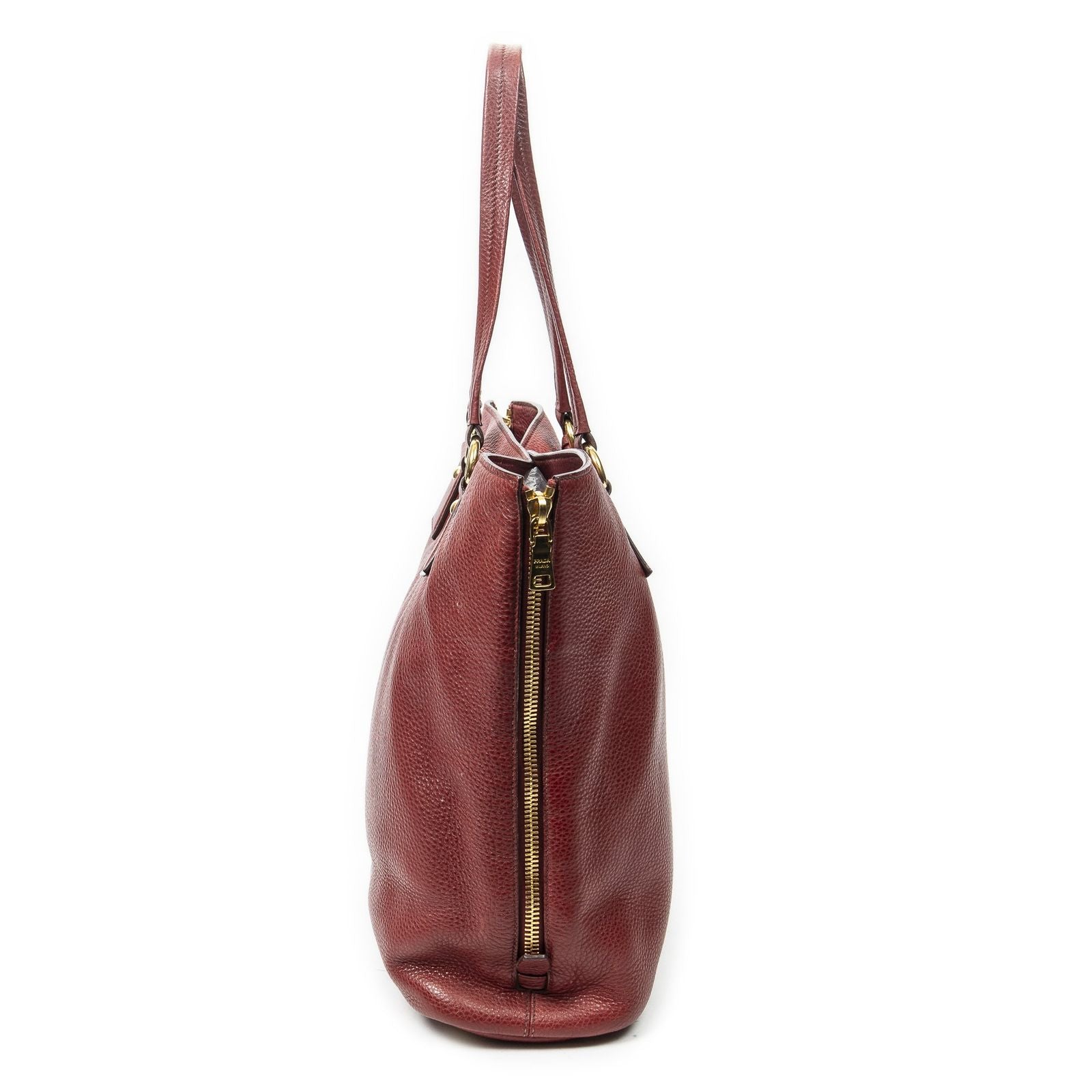 Prada Zip Tote Red Vitello Dyno — view 4