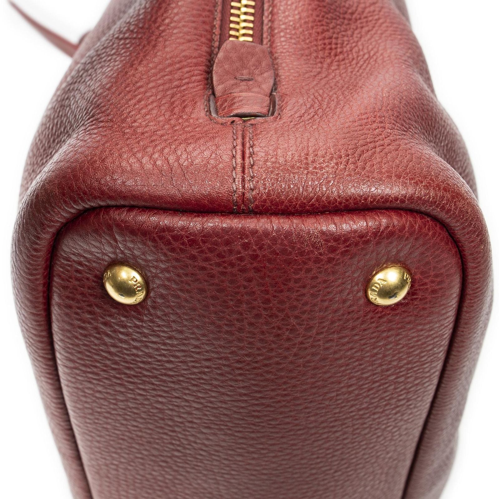Prada Zip Tote Red Vitello Dyno — view 7
