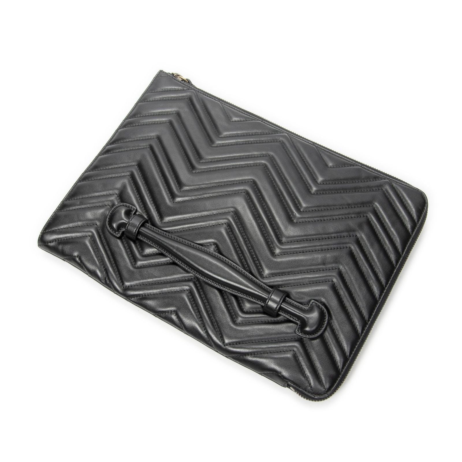 Gucci GG Marmont Zip Clutch Black Matelasse Chez Blanc Leather — view 2