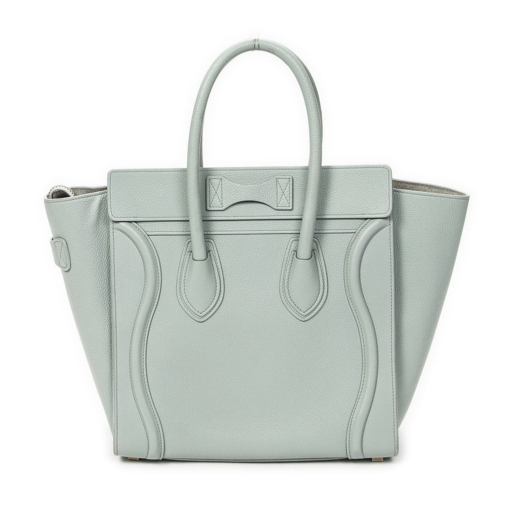 Celine Micro Luggage Light Blue Gray Calfskin Leather — view 5