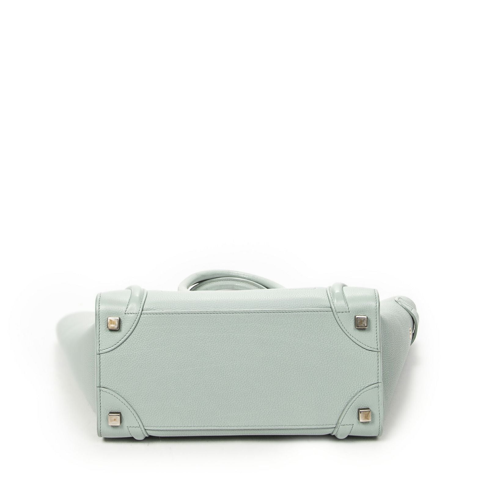Celine Micro Luggage Light Blue Gray Calfskin Leather — view 6