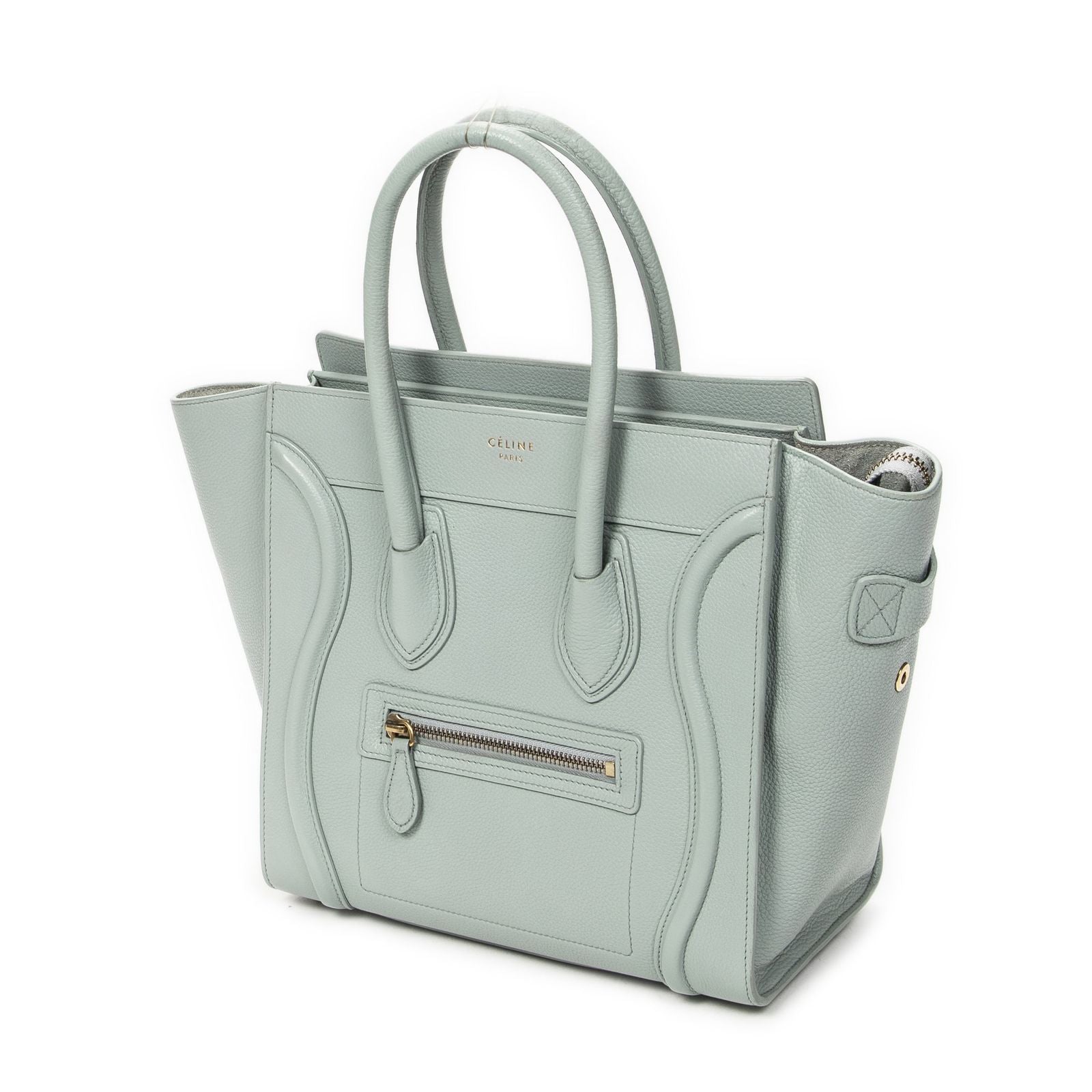 Celine Micro Luggage Light Blue Gray Calfskin Leather — view 2