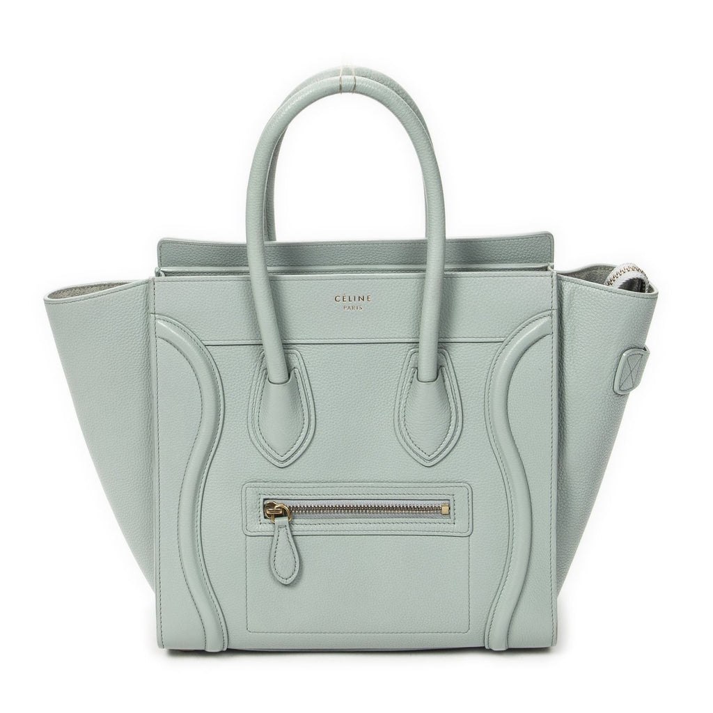 Celine Micro Luggage Light Blue Gray Calfskin Leather