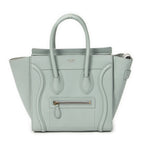 Celine Micro Luggage Light Blue Gray Calfskin Leather