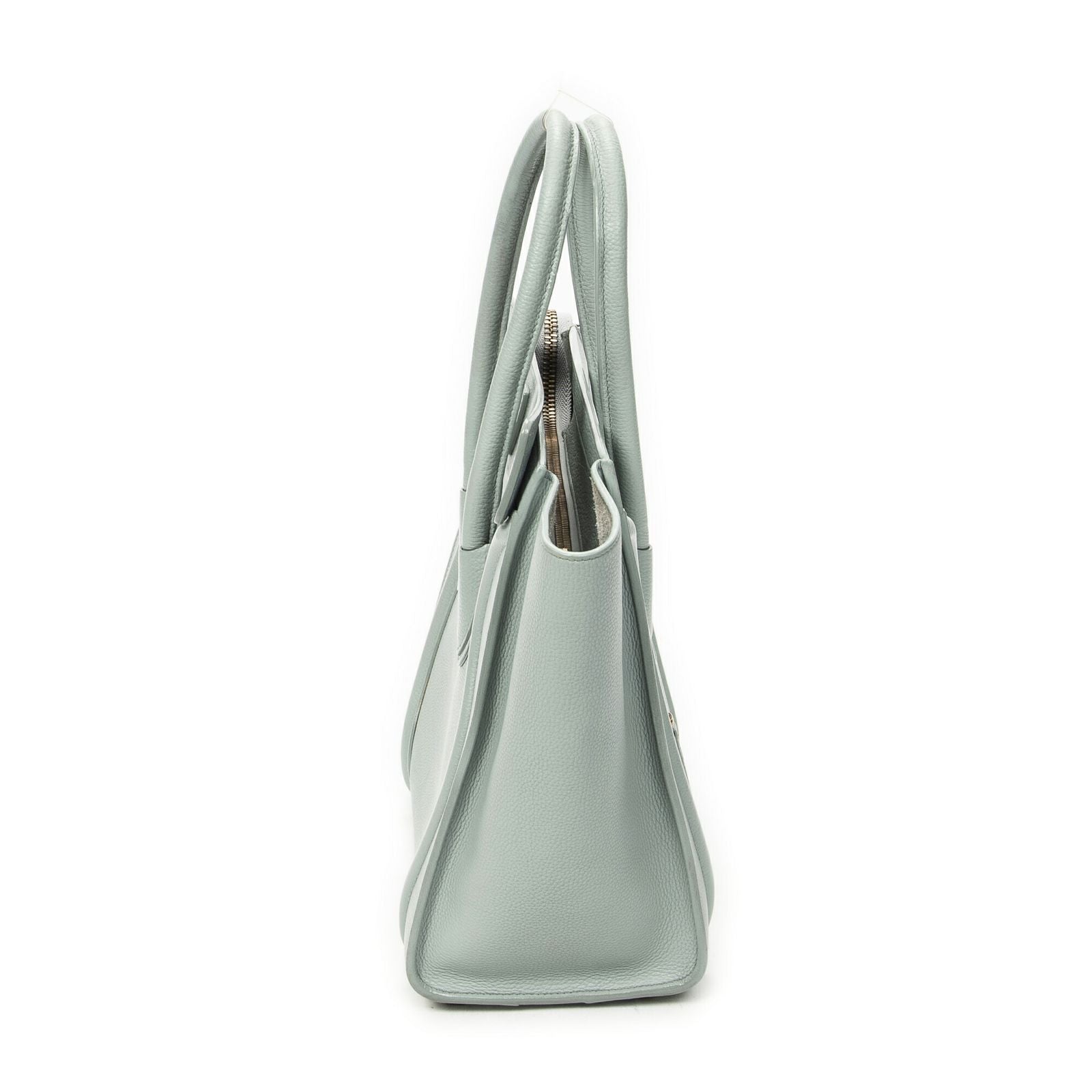Celine Micro Luggage Light Blue Gray Calfskin Leather — view 4