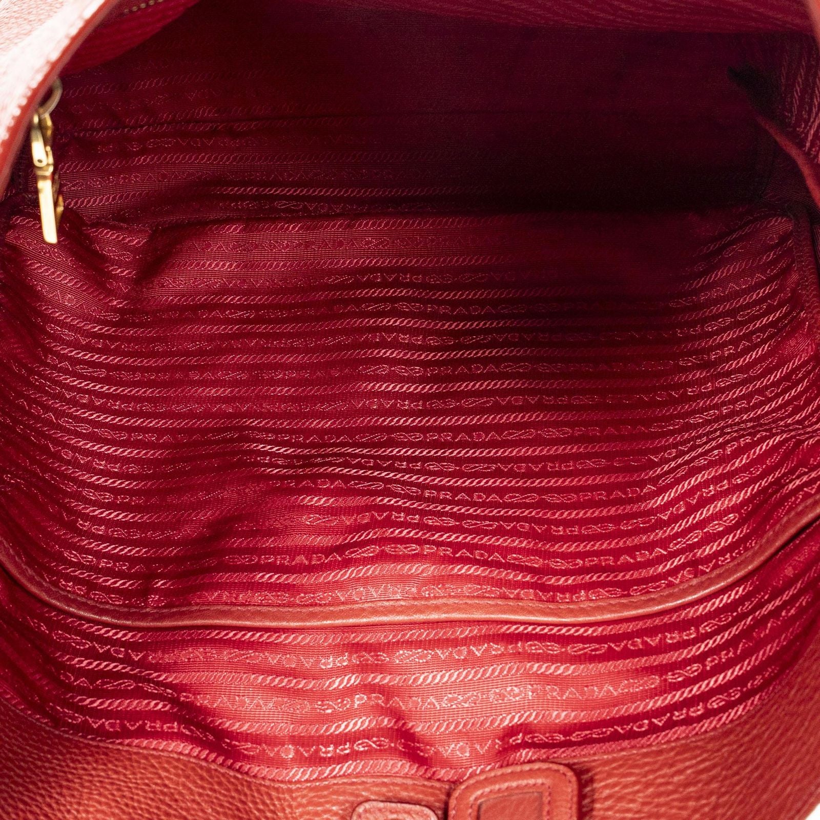 Prada Radio Pun Tote Red Vitello Daino — view 9