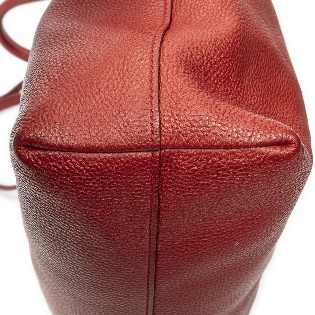 Prada Radio Pun Tote Red Vitello Daino — view 7