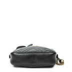 Gucci Small GG Marmont Chain Crossbody Black Matelasse Chez Blanc Leather — view 6