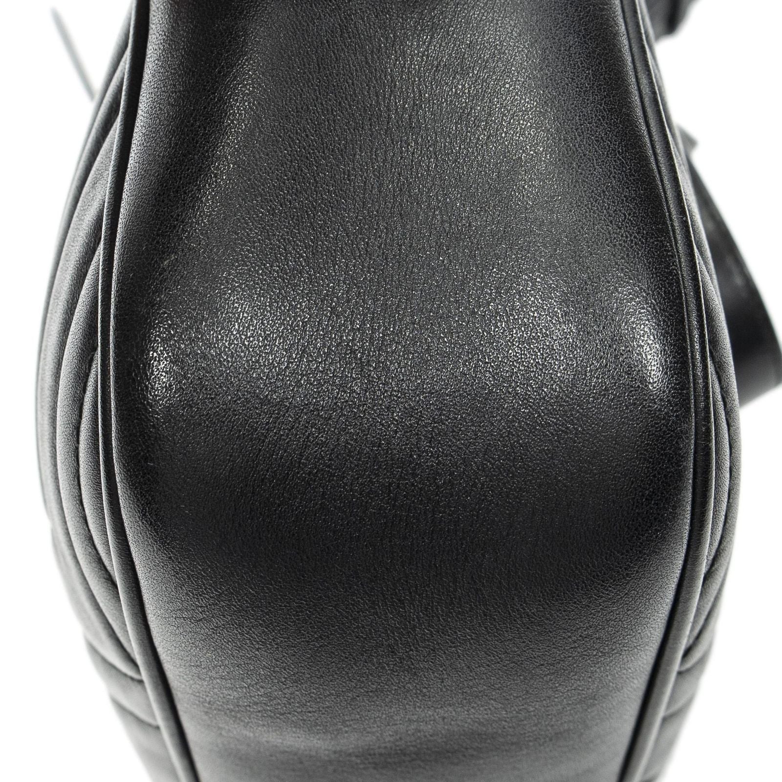 Gucci Small GG Marmont Chain Crossbody Black Matelasse Chez Blanc Leather — view 8
