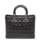 Dior Large Lady Dior Zip Black Canada Lambskin Leather Handbag — view 5