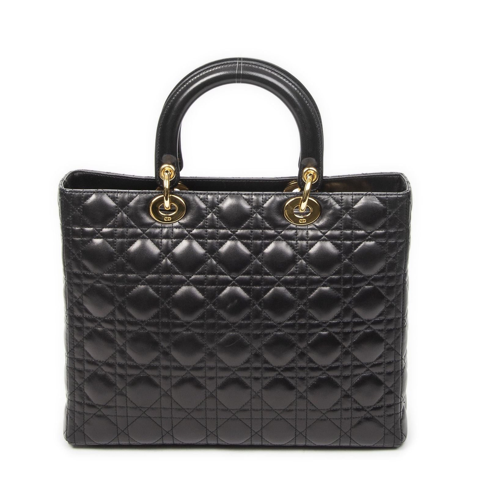 Dior Large Lady Dior Zip Black Canada Lambskin Leather Handbag — view 5