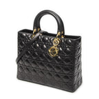 Dior Large Lady Dior Zip Black Canada Lambskin Leather Handbag — view 2
