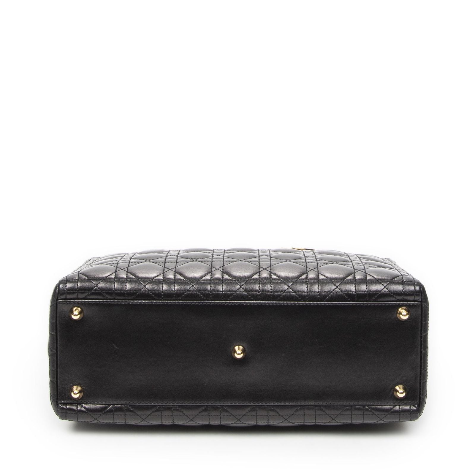 Dior Large Lady Dior Zip Black Canada Lambskin Leather Handbag — view 6