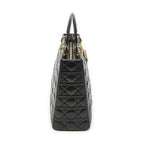 Dior Large Lady Dior Zip Black Canada Lambskin Leather Handbag — view 4