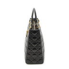 Dior Large Lady Dior Zip Black Canada Lambskin Leather Handbag — view 3