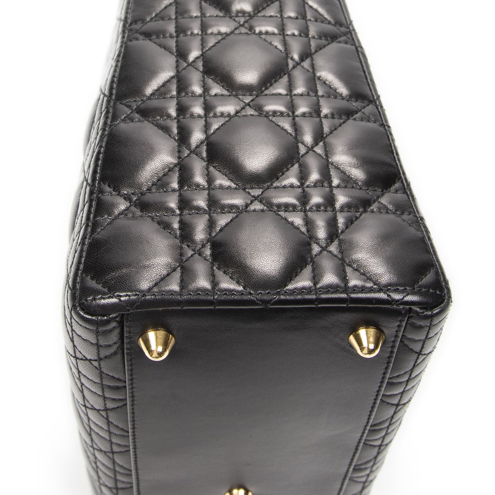 Dior Large Lady Dior Zip Black Canada Lambskin Leather Handbag — view 8