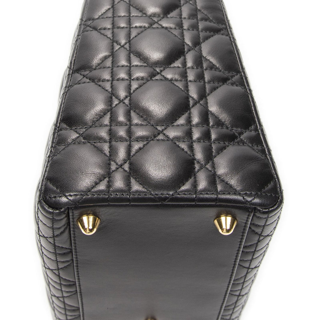 Dior Large Lady Dior Zip Black Canada Lambskin Leather Handbag — view 7