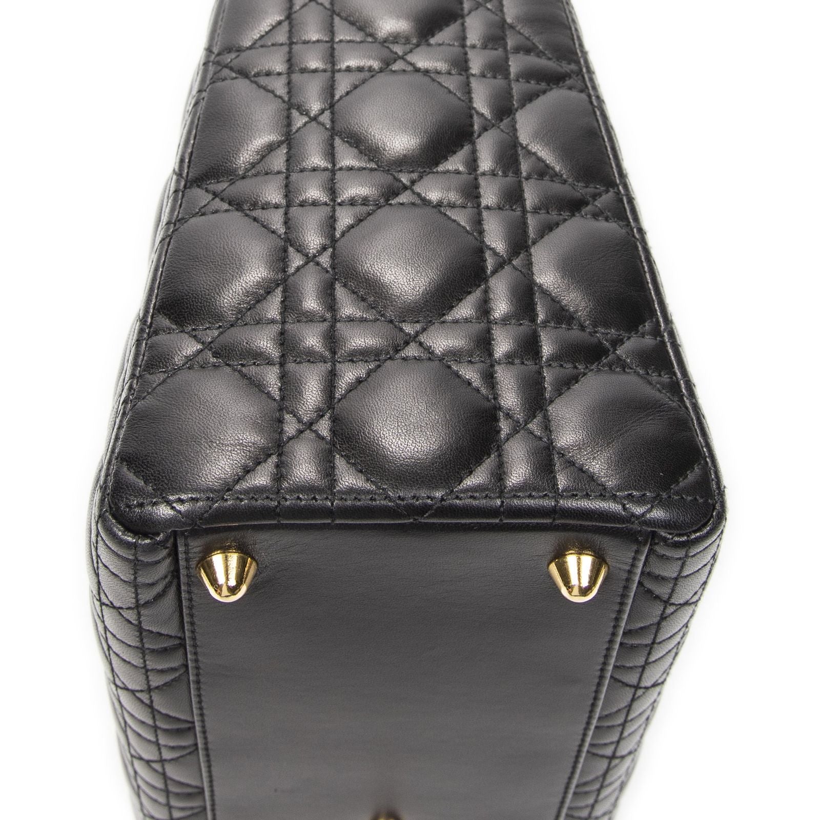 Dior Large Lady Dior Zip Black Canada Lambskin Leather Handbag — view 7