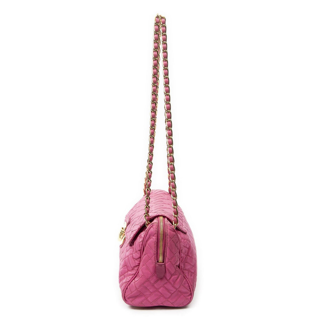 Prada Chain Shoulder Pink Matelasse Nylon Canvas Messenger — view 3