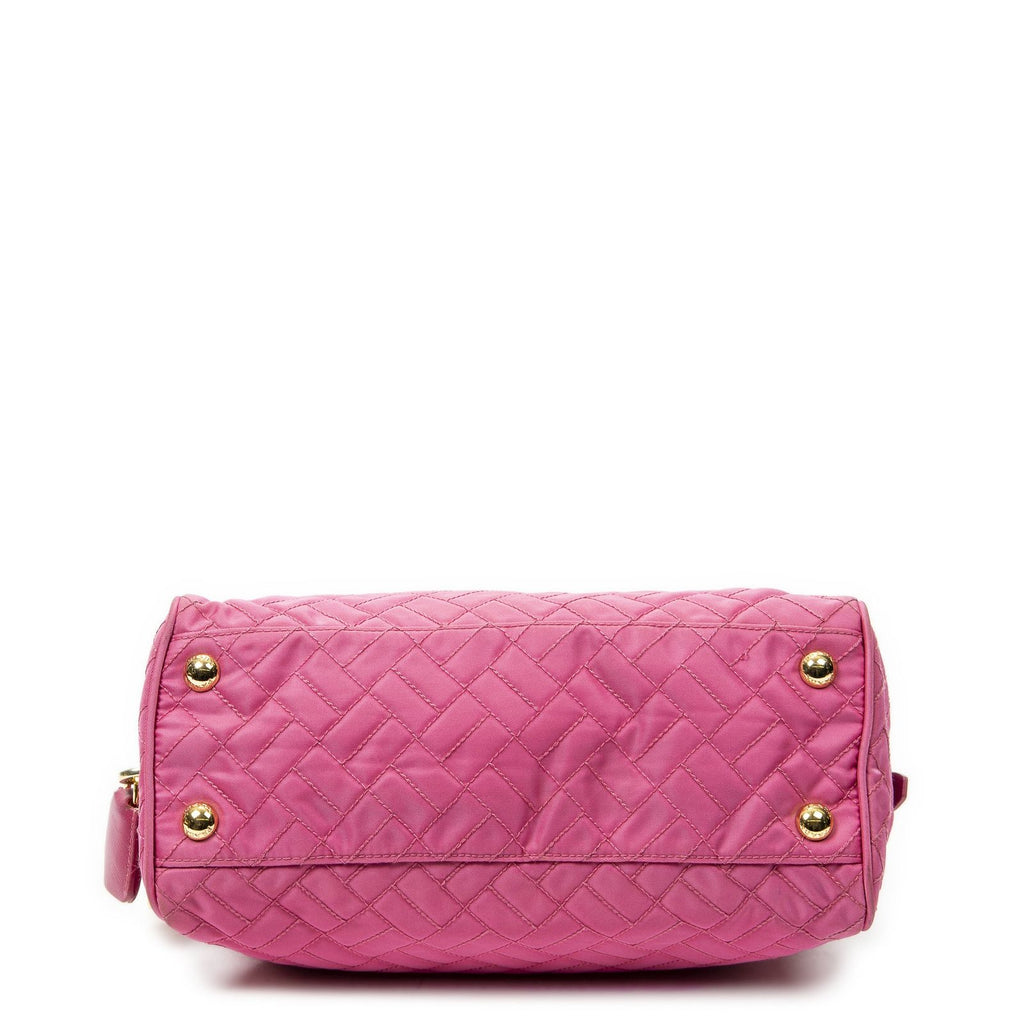 Prada Chain Shoulder Pink Matelasse Nylon Canvas Messenger — view 6