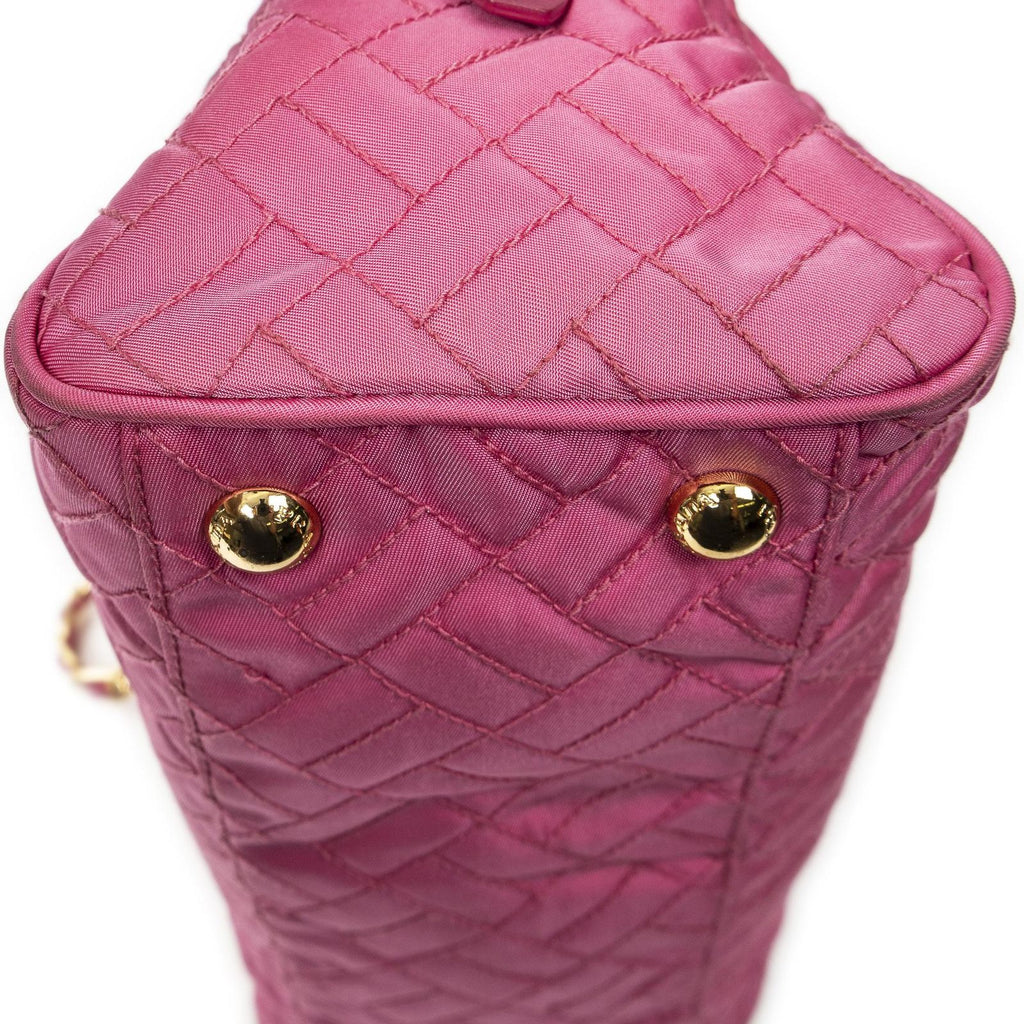 Prada Chain Shoulder Pink Matelasse Nylon Canvas Messenger — view 8