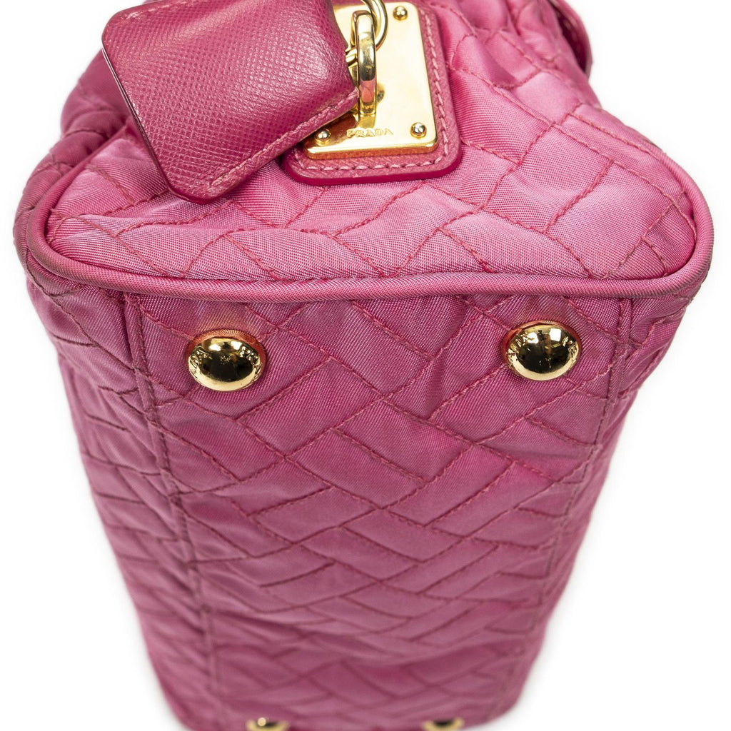 Prada Chain Shoulder Pink Matelasse Nylon Canvas Messenger — view 7