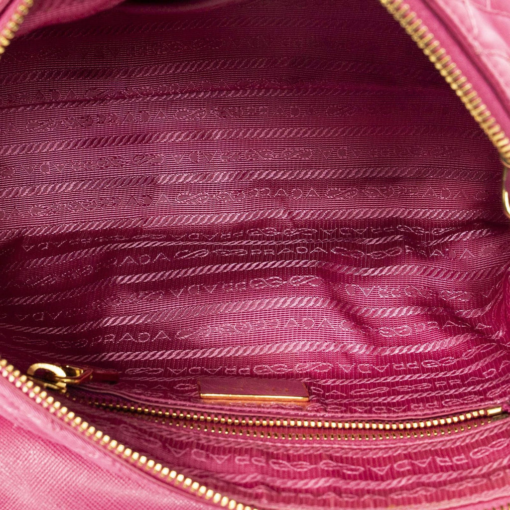 Prada Chain Shoulder Pink Matelasse Nylon Canvas Messenger — view 9