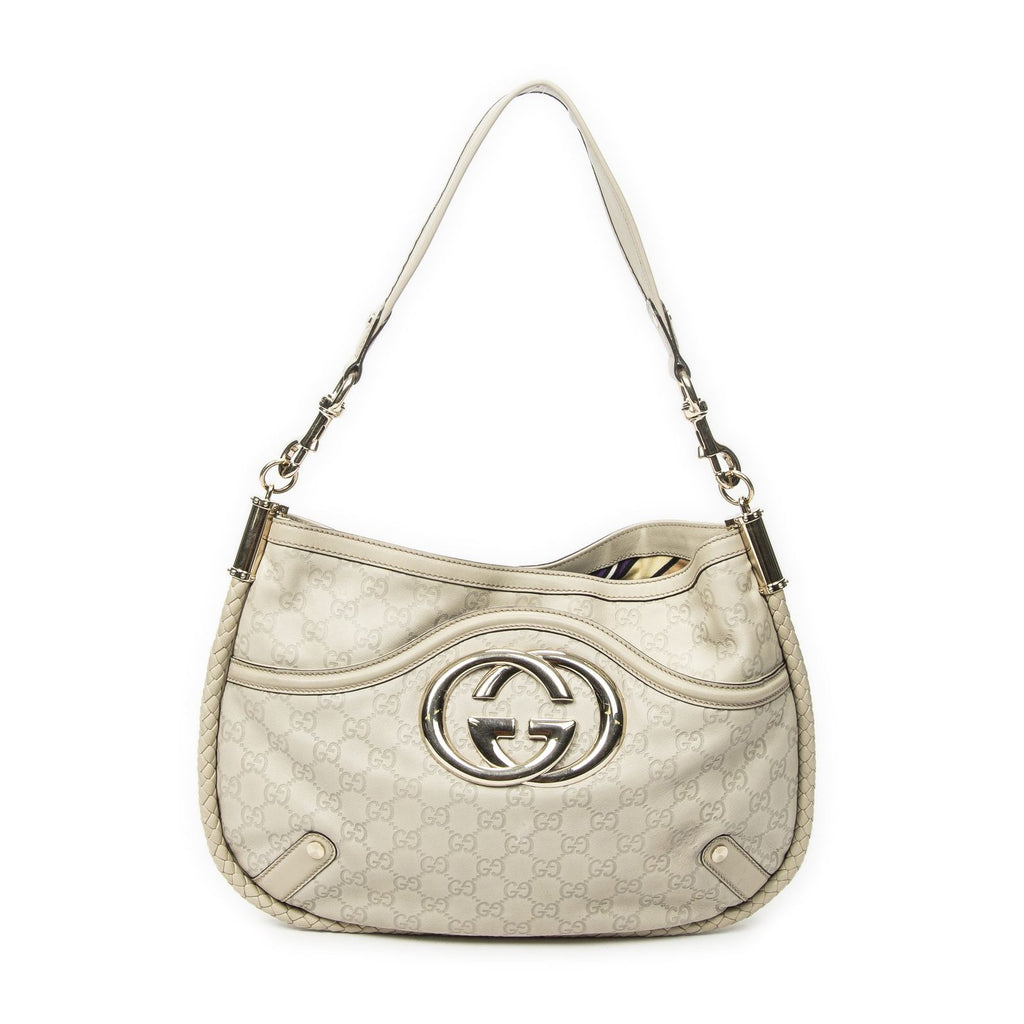 Gucci Brit Hobo Ivory Guccissima
