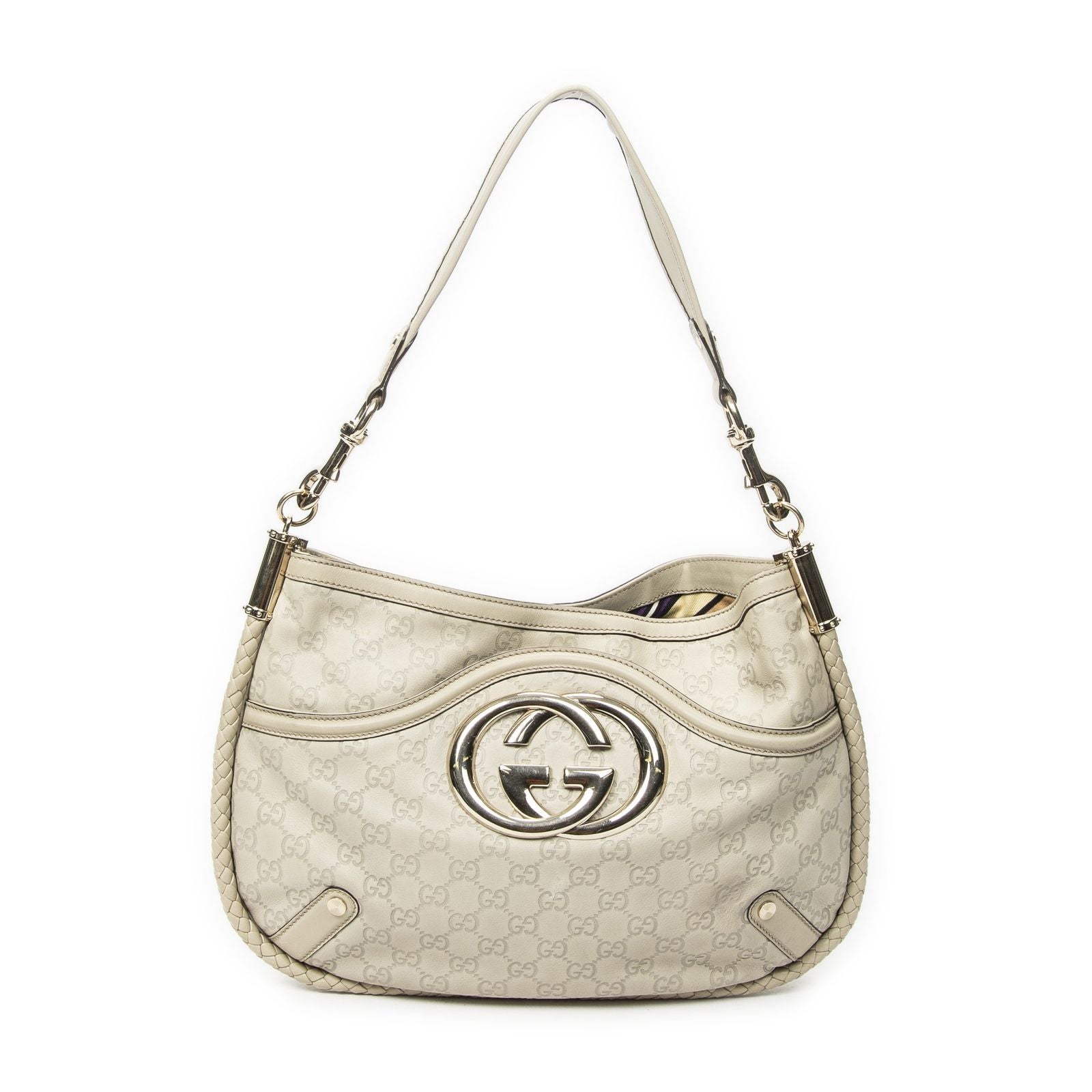 Gucci Brit Hobo Ivory Guccissima