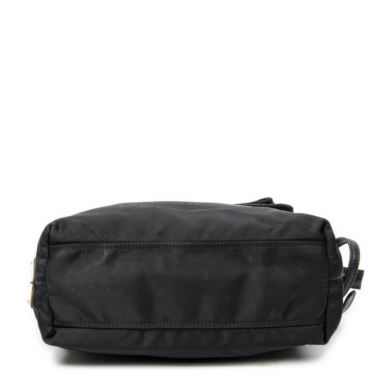 Prada Ribbon Tote Black Nylon Canvas — view 6
