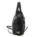 Prada Ribbon Tote Black Nylon Canvas — view 4