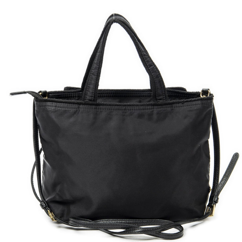 Prada Ribbon Tote Black Nylon Canvas — view 5