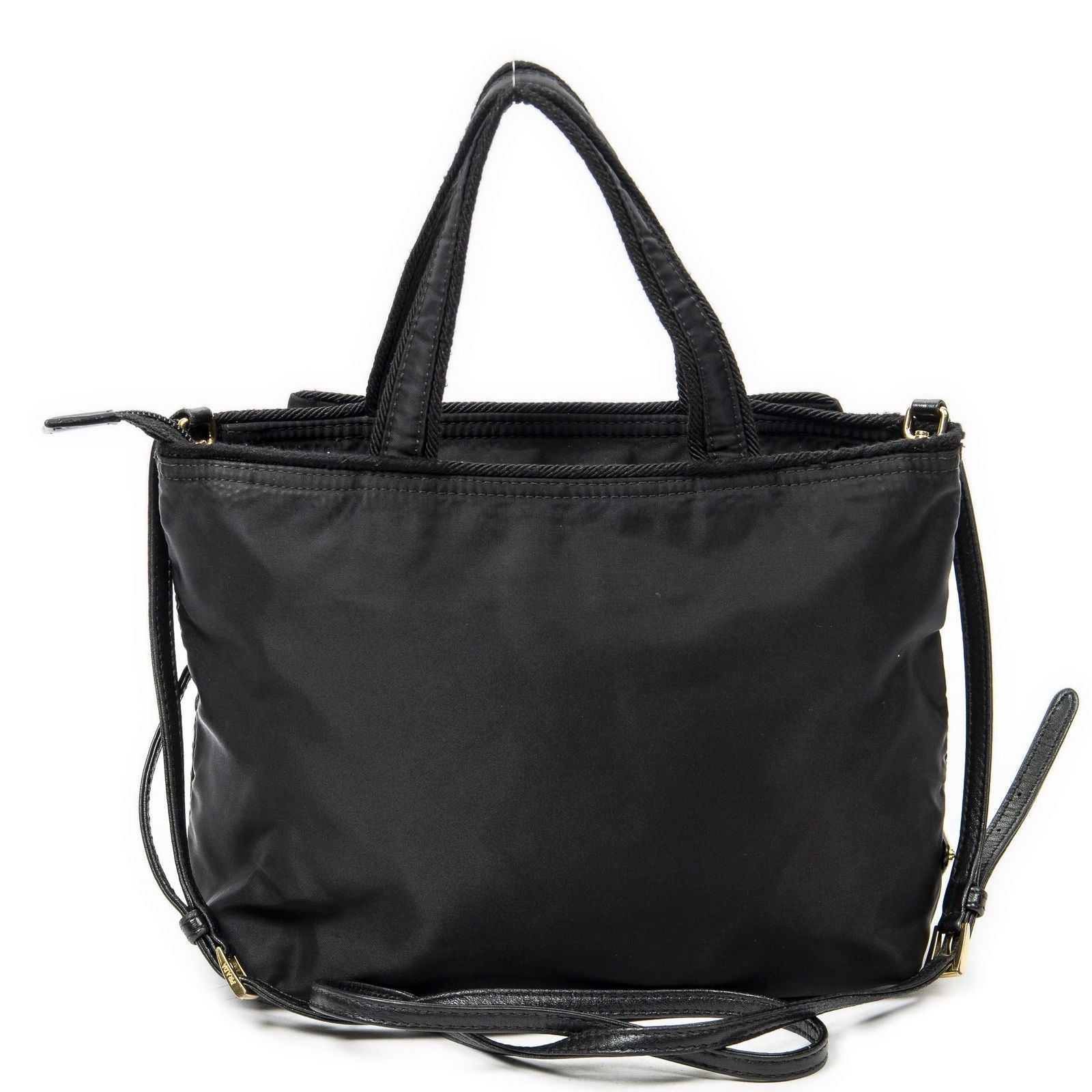 Prada Ribbon Tote Black Nylon Canvas — view 5