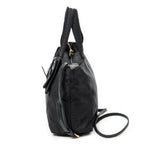 Prada Ribbon Tote Black Nylon Canvas — view 3
