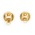 Chanel CC Logo Round Clip Type Earrings Gold Plated — view 3