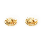 Chanel CC Logo Round Clip Type Earrings Gold Plated — view 2