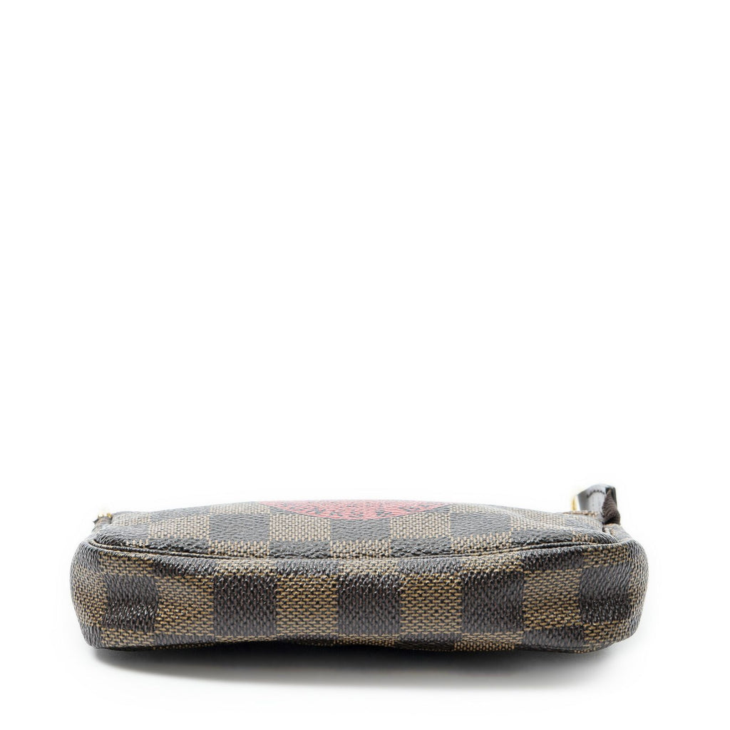 Louis Vuitton Mini Pochette Brown Red Damier Ebene — view 6