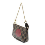 Louis Vuitton Mini Pochette Brown Red Damier Ebene — view 2