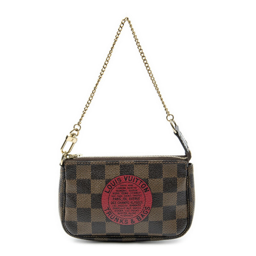 Louis Vuitton Mini Pochette Brown Red Damier Ebene