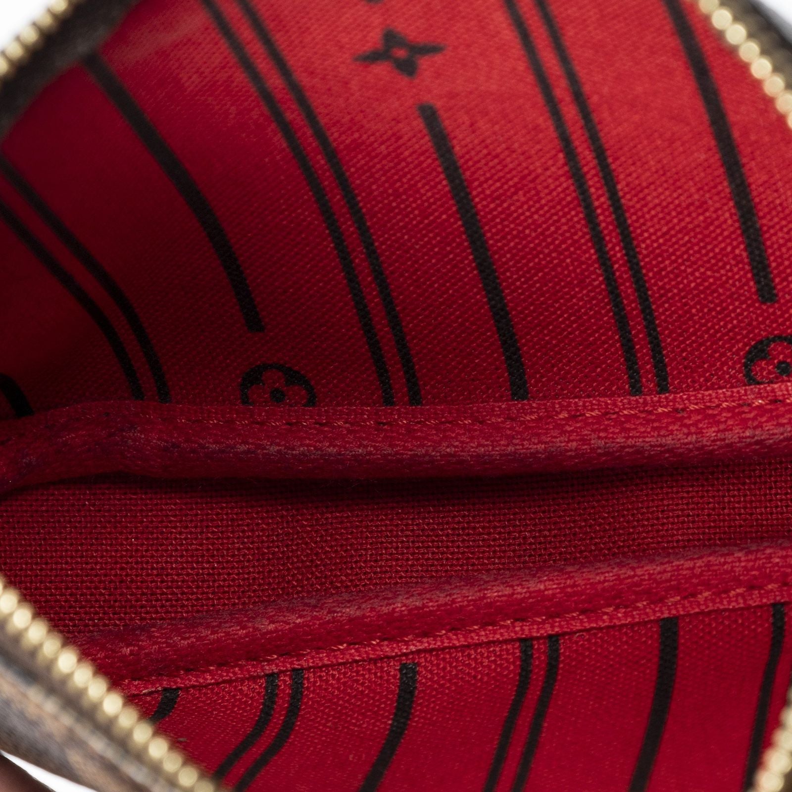 Louis Vuitton Mini Pochette Brown Red Damier Ebene — view 9