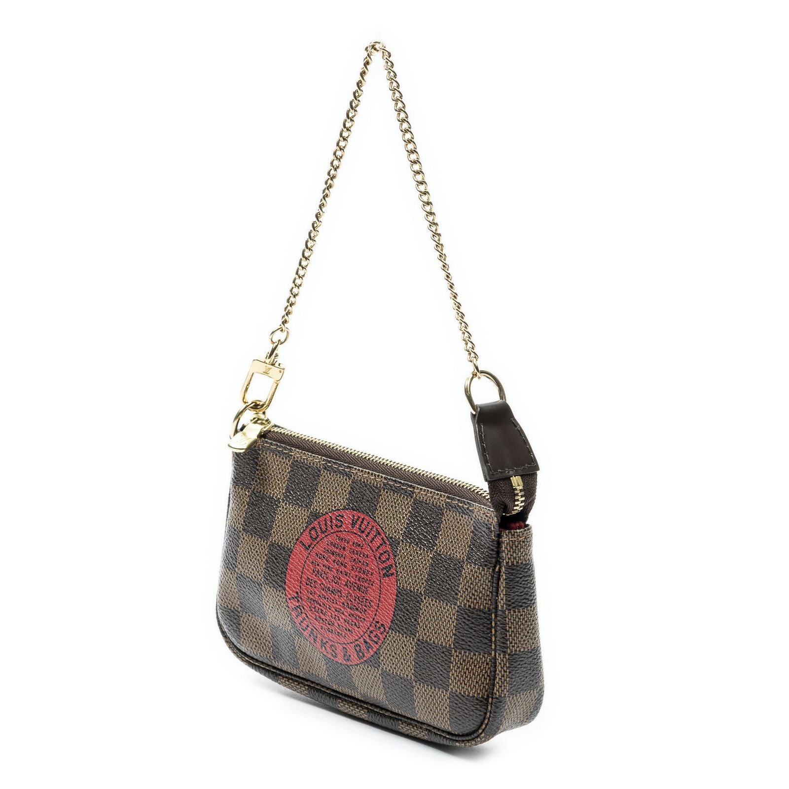 Louis Vuitton Mini Pochette Brown Red Damier Ebene — view 2