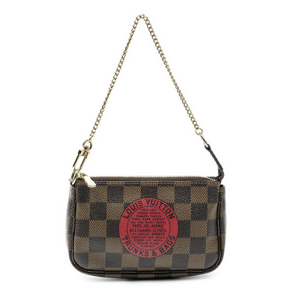 Louis Vuitton Mini Pochette Brown Red Damier Ebene