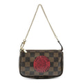 Louis Vuitton Mini Pochette Brown Red Damier Ebene