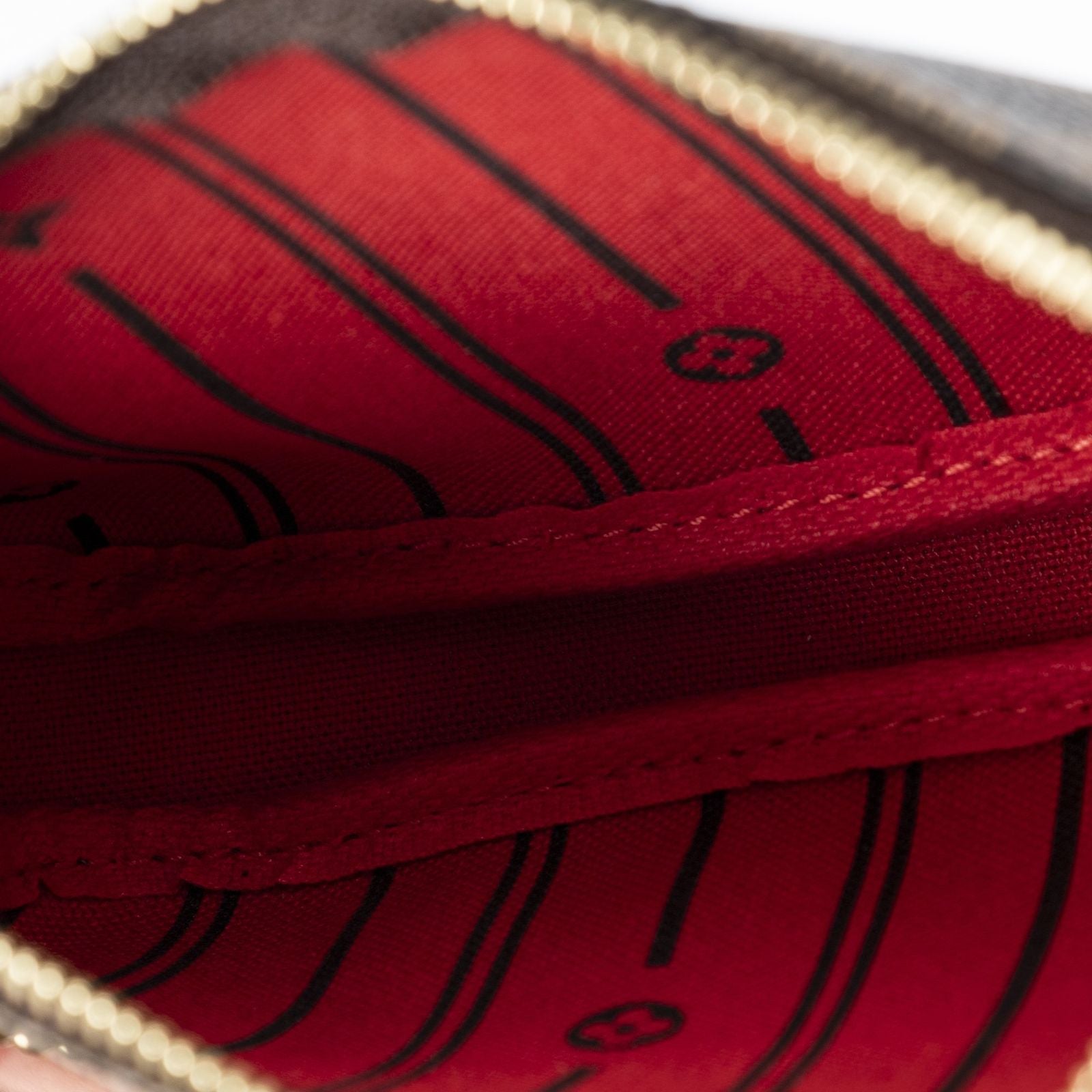 Louis Vuitton Mini Pochette Brown Red Damier Ebene — view 9
