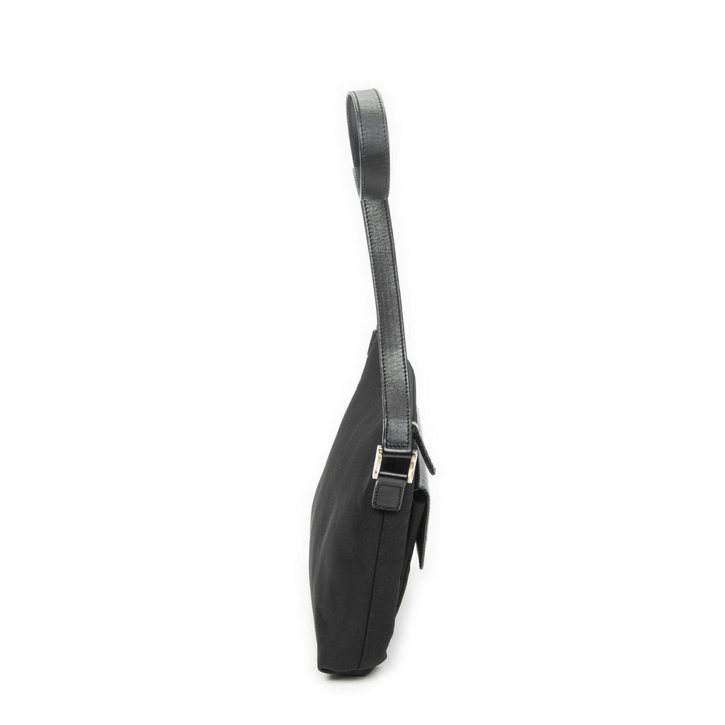 Gucci g Push Lock Shoulder Tote Black Nylon Canvas — view 4