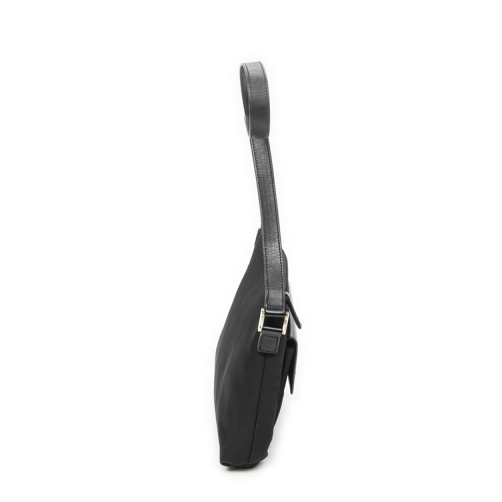 Gucci g Push Lock Shoulder Tote Black Nylon Canvas — view 4
