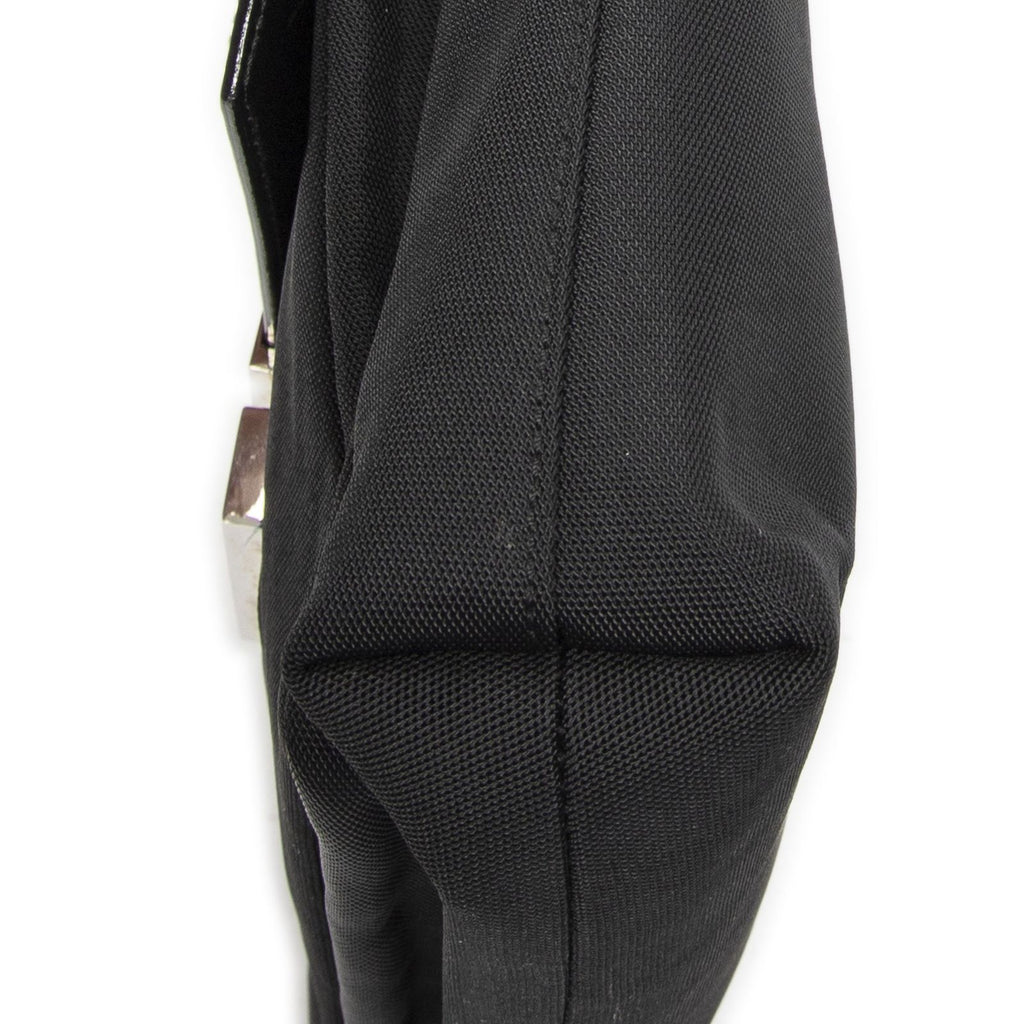 Gucci g Push Lock Shoulder Tote Black Nylon Canvas — view 8